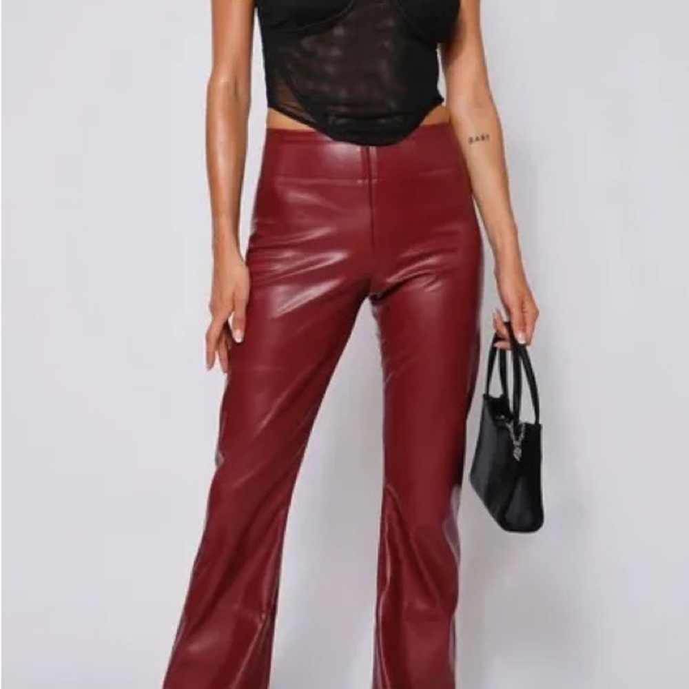 Tiger Mist Red Leather Pants
